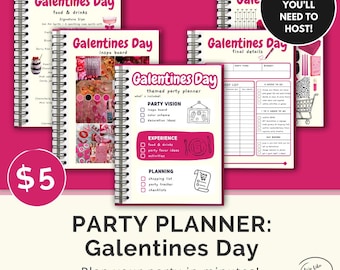 Galentines Day Party Planner | Girls Valentines Day | Instant Download (PDF) | Party Guide
