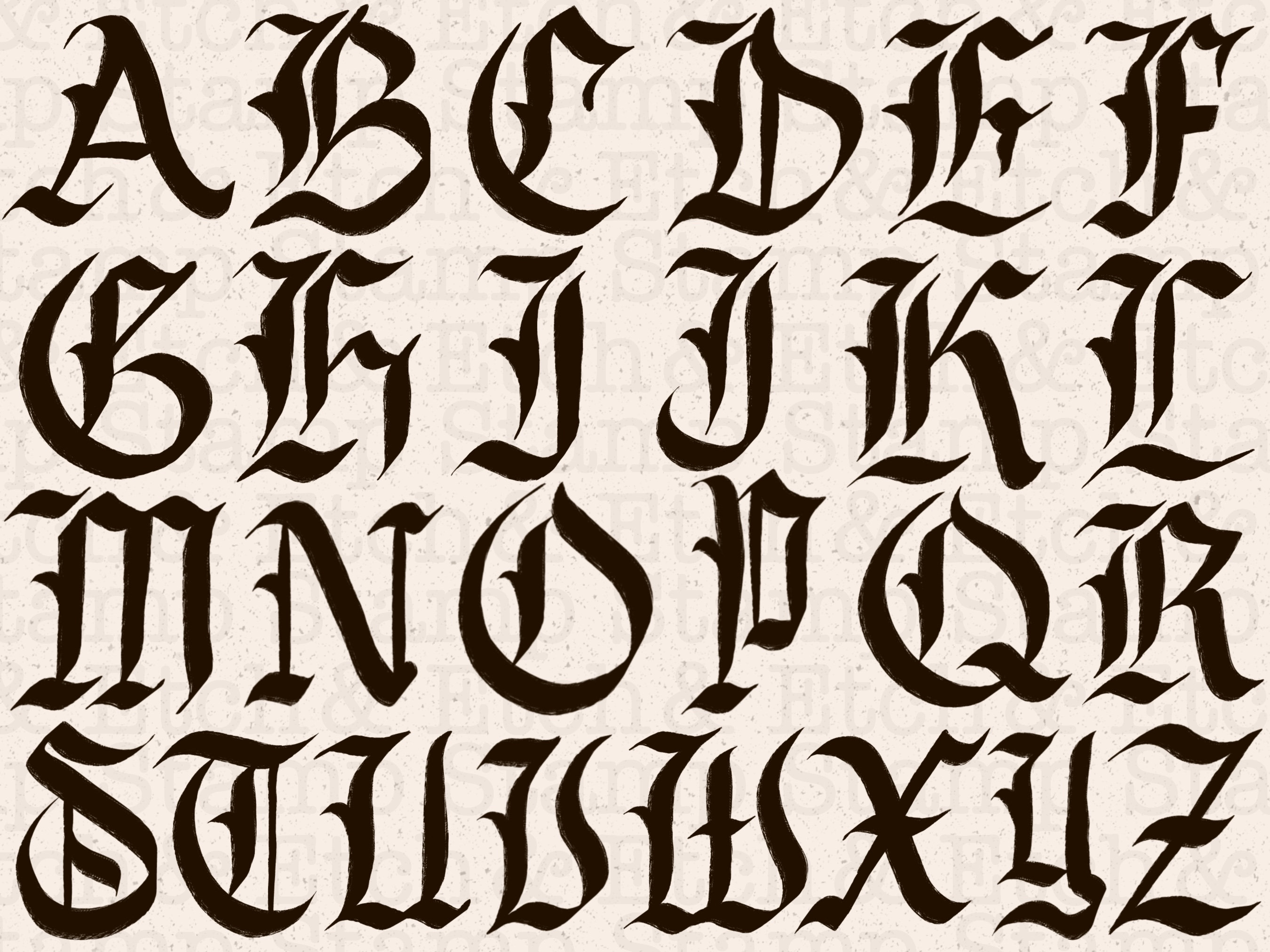 Old English Font Drawing by English School - Fine Art America