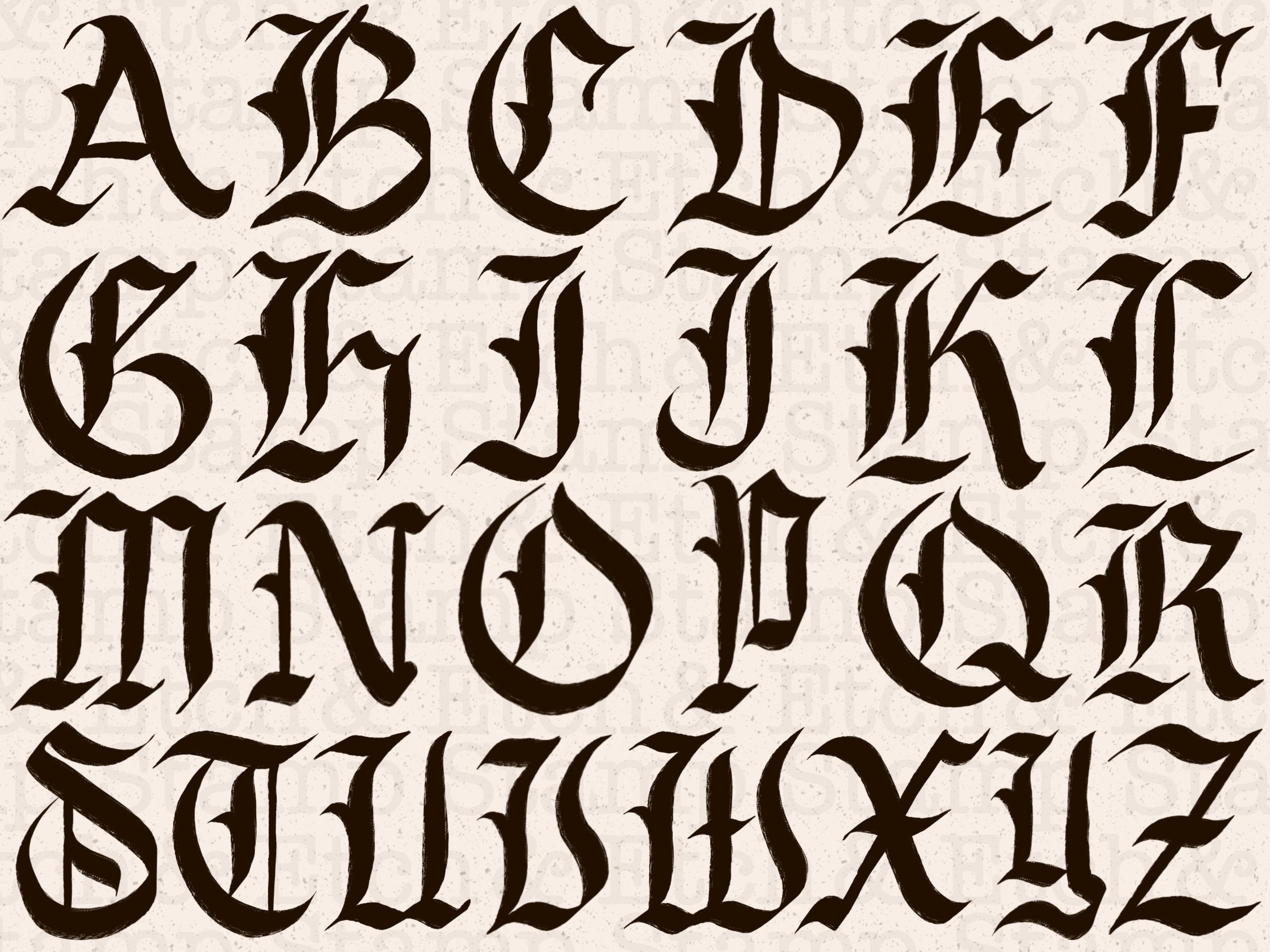 Old English Calligraphy Svg Letters, Old Style Calligraphy Clip Art