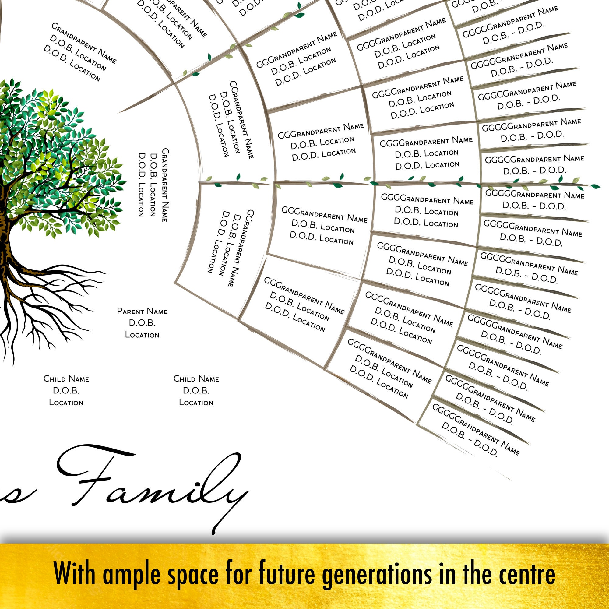 Family Tree Template 7 Generations With a Tree of Life Etsy Family Tree Template 7 Generations With a Tree of Life Etsy