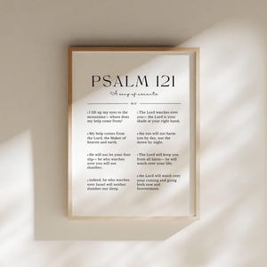 Psalms 121 Wall Art | I Lift Up My Eyes To The Mountains | Minimalist Scripture Art Printable | Bible Verse Wall Art | Psalm 121 Sign