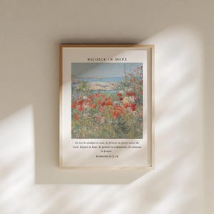 Romans 12 11-12 Wall Art Printable | Vintage Scripture Art | Impressionist Style Bible Verse Printable Wall Art | Romans 12 Sign | ESV