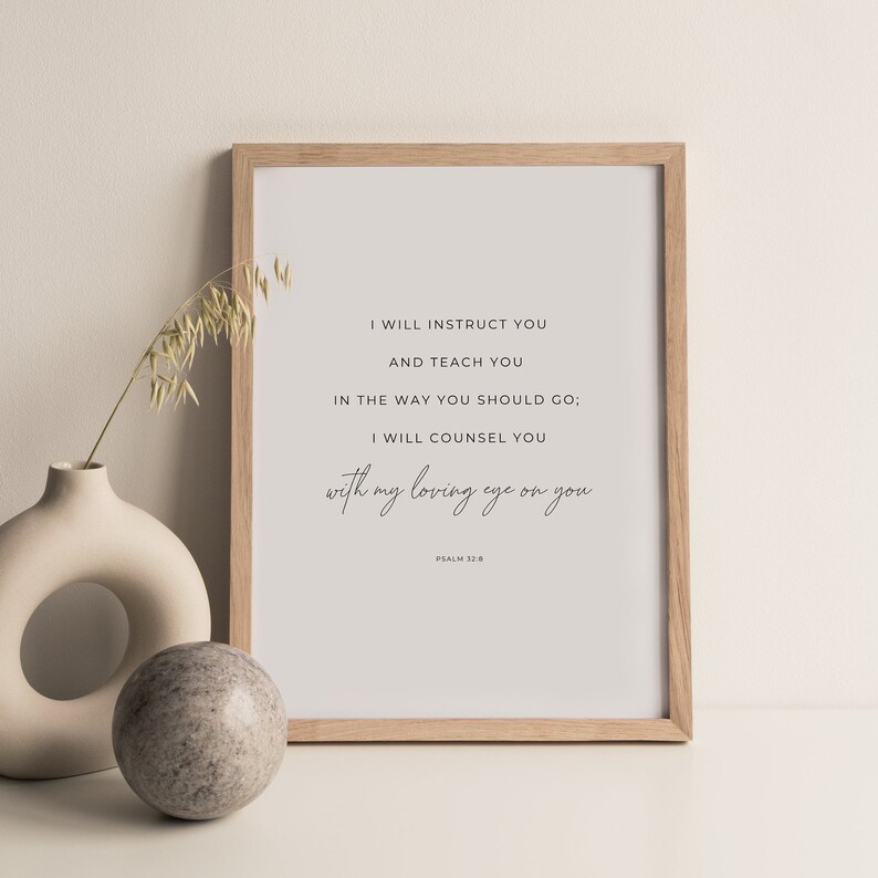Instruct You Psalm 32:8, I Will Instruct You, Printable Bible Verse, Bible Verse ...