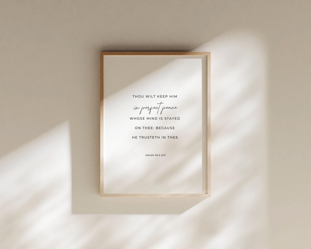 Isaiah 26 3 KJV | King James | Timeless Scripture Art Printable ...