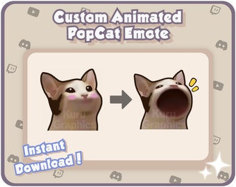 Custom Animated PopCat Emote | High Quality Twitch, YouTube, Streaming, Discord Emote | Transparent & Easy To Use |
