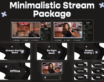 CLEAN & MINIMAL Stream Package | Twitch Overlay | Streaming and Gaming | Aesthetic Overlay