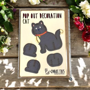 Pop Out Cat Card Card 3D - cat gift, keepsake, gift, greeting card, birthday card, blank card