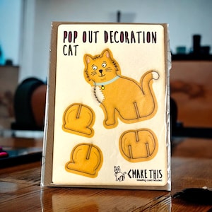Pop Out Cat Card Card 3D - cat gift, keepsake, gift, greeting card, birthday card, blank card