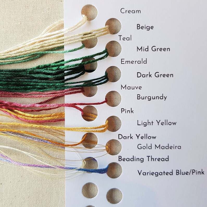 Beaks and Bobbins Summer Hedgerow Hand Embroidery Kit, Textile Art