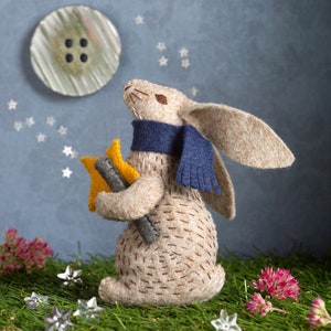 Corinne LaPierre Professor Hare, Stargazer Felt Embroidery Kit - decoration, ornament, needlework, sewing kit, craft kit, Easter craft