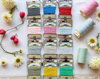 Maison Sajou Rochefort Gimped Embroidery Threads Box of 12 Classic Colours - embroidery, needlework, variegated threads, couching