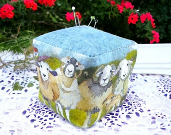 Emma Ball Felted Sheep Pincushion - sewing, crochet, craft, knitting, needlework, embroidery, sewing notion, needles and pins, lamb