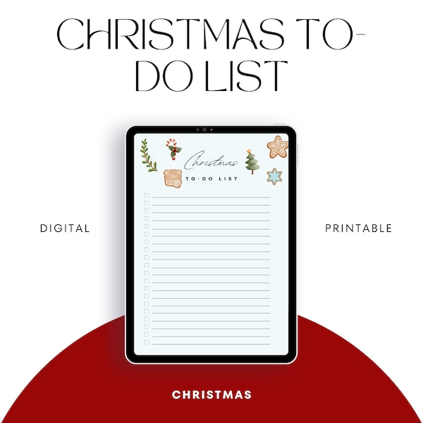 Christmas To-Do List, To-Do List Printable, Digital To-Do List, Daily Planner Printable, Downloadable Planner, Christmas Organization, PNG