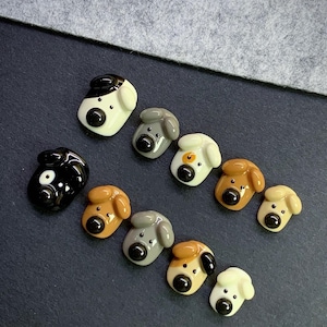 3D /  Dog three-dimensional  nails/fun nails/Hand-painted cute dog/cute/Handmade/press on nails/gel nails/short nails