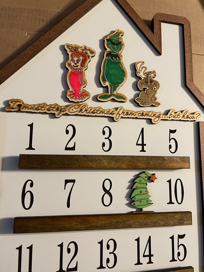 Grinch Christmas Countdown Grinch Advent Calendar Grinch Etsy