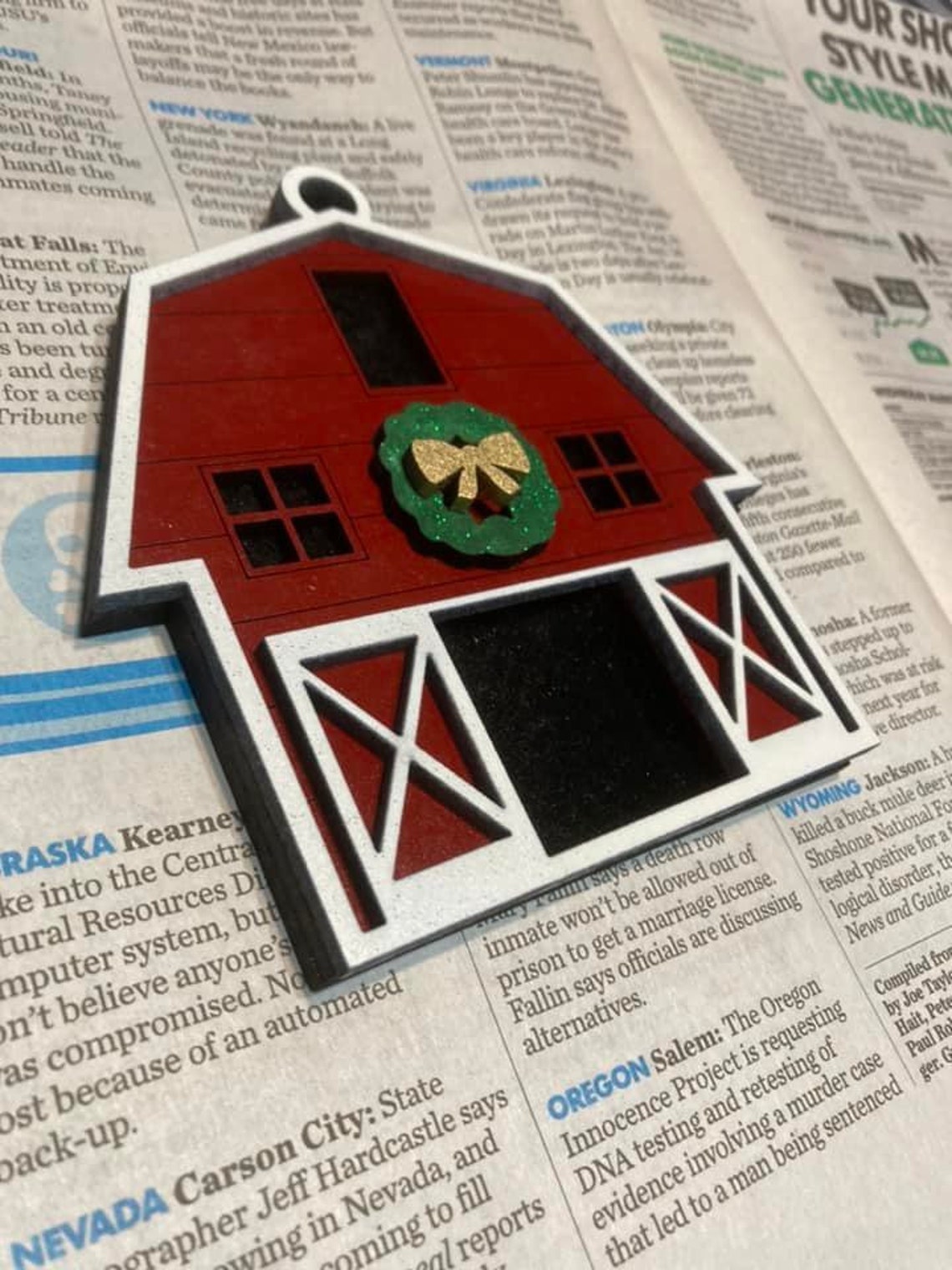 Customizable Barn Ornament Christmas Barn Farm Christmas Etsy
