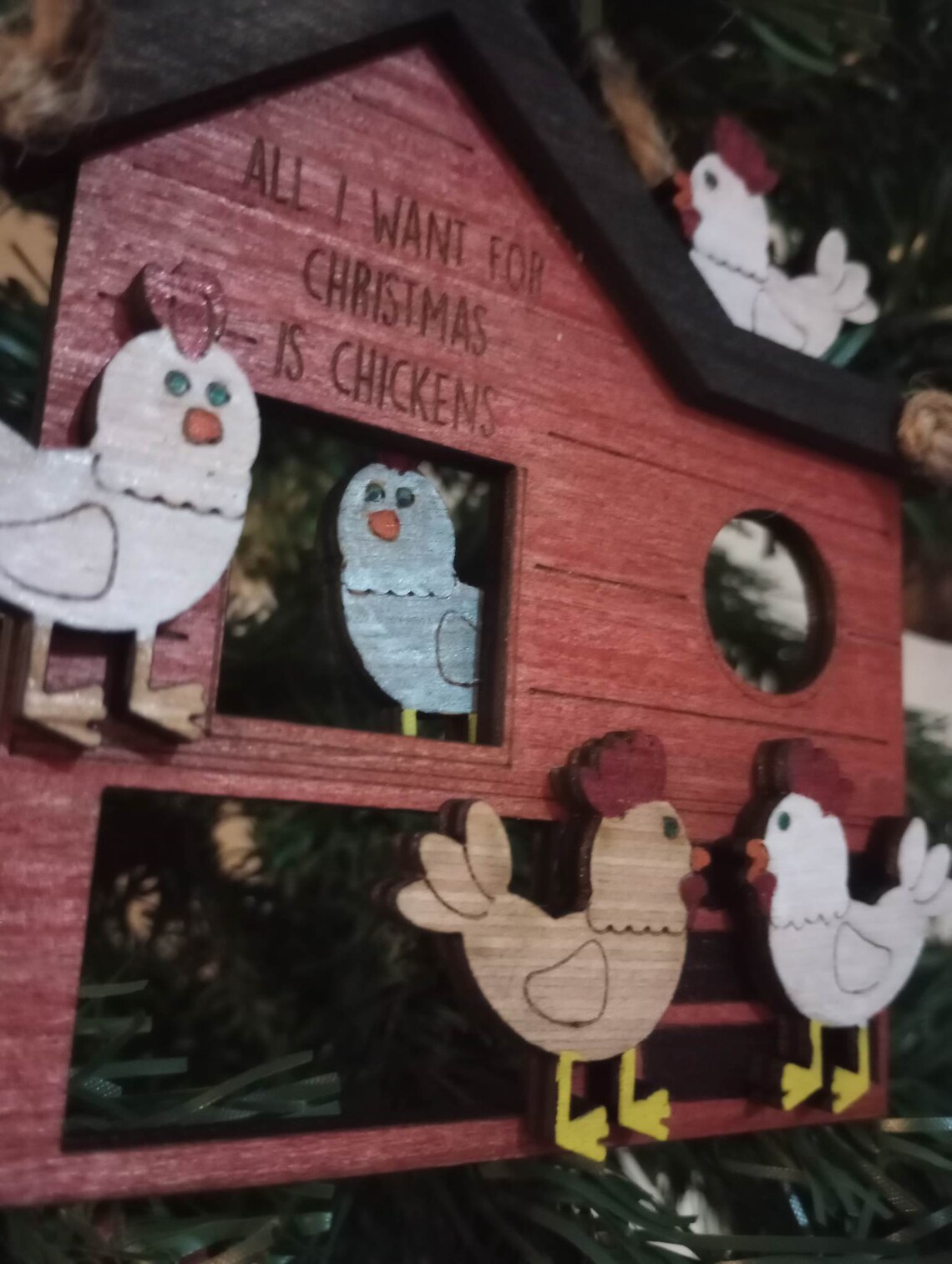 Chicken Coop Ornament Chicken Coop Christmas Chicken Mom Etsy