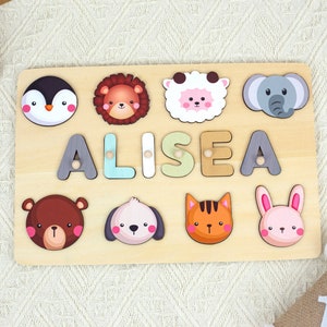 Personalized Name Puzzle, Baby First Christmas Gift,First Birthday Gift,Wooden Toys,Baby Gifts,Nursery Decor, Educational Toys,Busy Puzzles