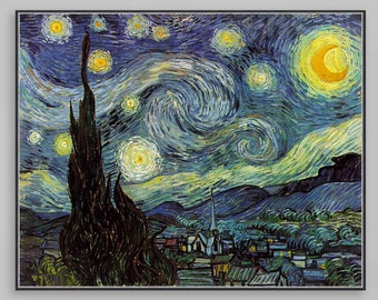 The Starry Night Vincent Van Gogh Hand-painted Oil Painting - Etsy