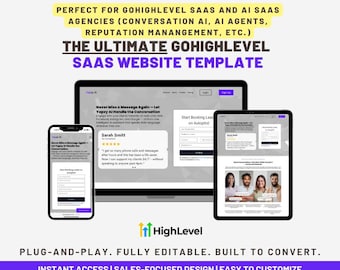 Gohighlevel SAAS Website Template - GHL SAAS Website Snapshot/Template