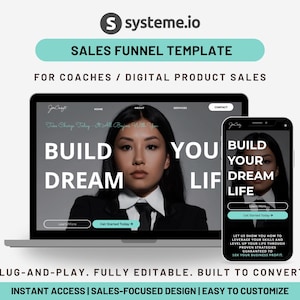 Systeme.io Website Template systemeio sales funnel Systeme io Template Coach website template