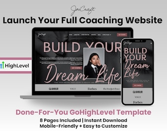 GoHighLevel Template, Sales Template, Coach Website Template, HighLevel Landing Page Course Templates, Go HighLevel Template for Women