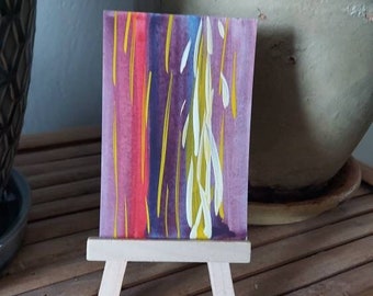 Colorful abstract painting, artist trading card