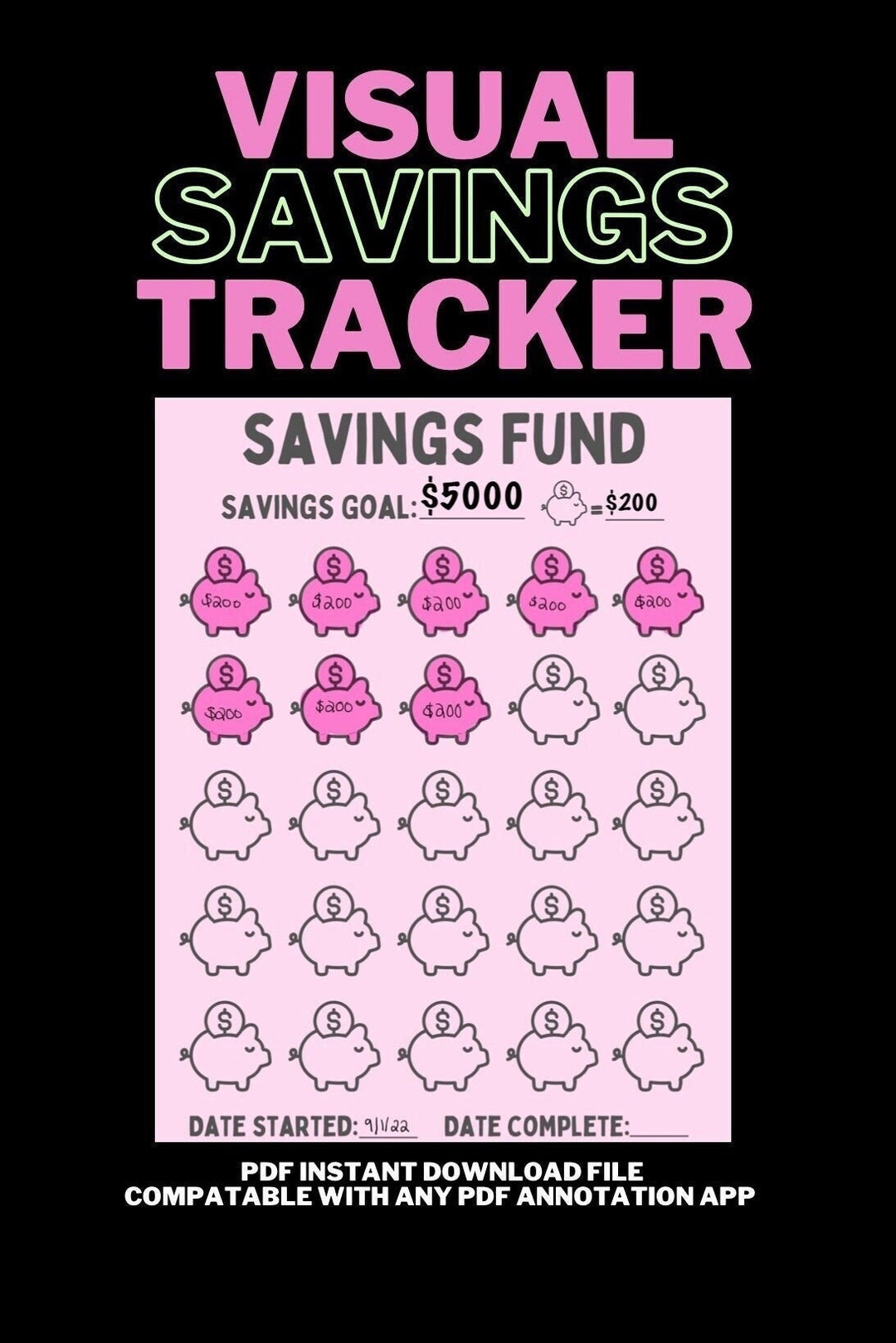 Emergency fund savings account with a visual representation of progress