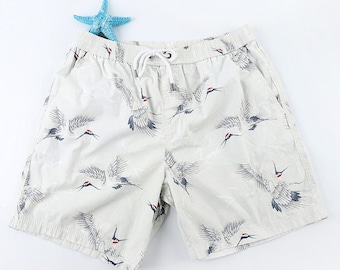 Men's White Crane Shorts