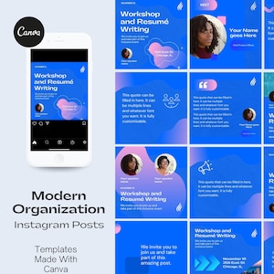 Modern Organization Instagram Posts Templates | Corporate Organization Speakers | Event IG Template | Social Media Post Canva Template