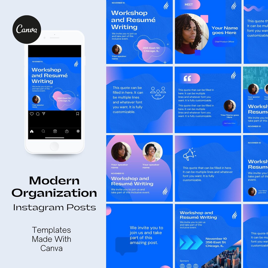 Modern Organization Instagram Posts Templates | Corporate Organization ...