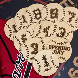 Baseball Themed Monthly Milestone Markers, Baby Nursery, Photo Prop, Baby Shower Gift, Wood Engraving