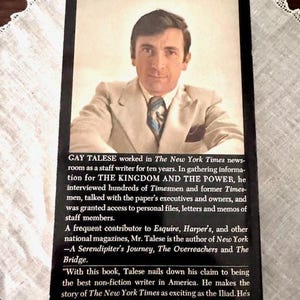 gay talese, retro paperback, vintage writing book, vintage paperback, primary source, new york times, history book