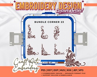 Rustic Brown Corner Embroidery Design Bundle - Versatile Patterns for Home Decor | Embroidery, Embroidery Corner, Embroidery Bundle