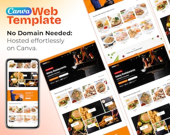 Foodzola Canva Website Template | Delicious Designs for Culinary Websites | Perfect for Food Bloggers, Gourmet Stores, and Chefs