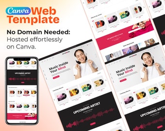 Note Sound Canva Website Template | Dynamic Designs for Music and Audio Websites | Perfect for Musicians, Bands, and Audio Producers