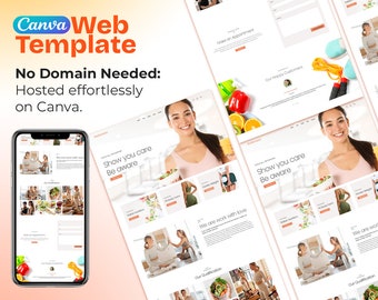 Wellness Canva Website Template | Designs for Health and Wellness Websites | Perfect for Health Coaches, Wellness Centers, Fitness Trainers