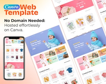 Zooby Canva Website Template | Adorable Designs for Kids and Baby Products Websites | Perfect for Baby Boutiques, Toy Stores, Children Brand