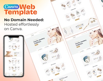 Jewelry Earing Canva Website Template | Elegant Designs for Jewelry Websites | Perfect for Earring Boutiques, Jewelry Stores, and Designers