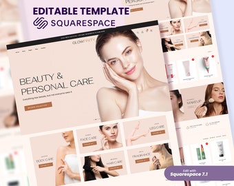 Glowfinity SquareSpace Website Template | Stylish Design for Beauty and Personal Care Websites | Perfect for Salons, Spas, and Beauty Brands
