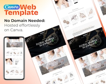 Joywell Canva Website Template | Elegant Designs for Jewelry and Accessories Websites | Perfect for Jewelry Stores, Boutiques, and Designers