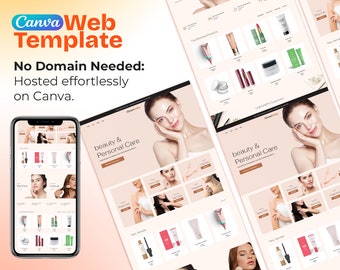 Glowfinity Canva Website Template | Radiant Designs for Beauty and Personal Care Websites | Perfect for Salons, Spas, and Beauty Brands