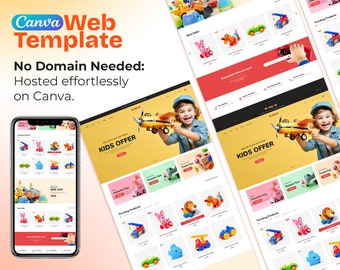 Toyjoy Canva Website Template | Playful Designs for Kids and Toy Websites | Perfect for Toy Stores, Baby Boutiques, and Children's Brands