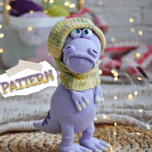 Amigurumi PATTERN dinosaur, dragon, pattern fairy creatures, crochet crocodile stuffed toy, English PDF