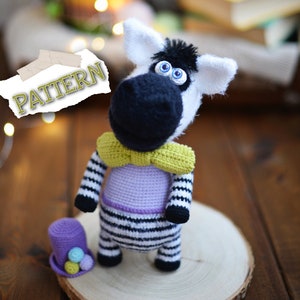 Amigurumi PATTERN zebra crochet stuffed toy English PDF DIY