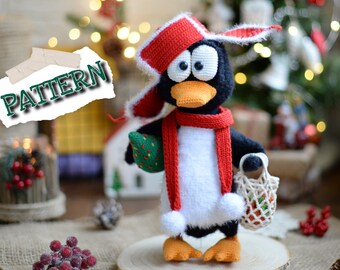 Amigurumi PATTERN Christmas penguin santa's helper English PDF DIY