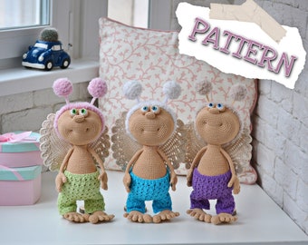 CROCHET doll Butterfly PATTERN English PDF