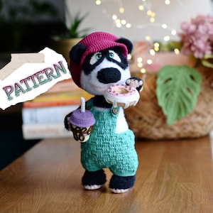 Amigurumi PATTERN panda bear crochet  animal toy English PDF DIY