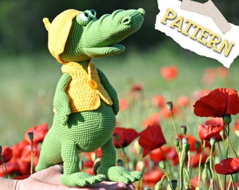 Crochet PATTERN crocodile, amigurumi pattern toy, English PDF