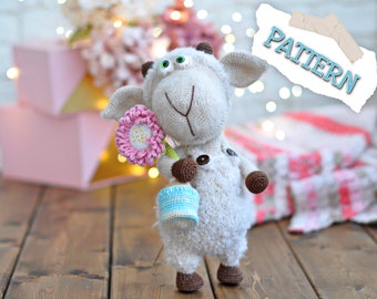 Crochet lamb, sheep PATTERN amigurumi toy English PDF DIY